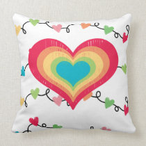 Rainbow Heart Pillow pillows