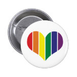Rainbow Heart Pinback Buttons