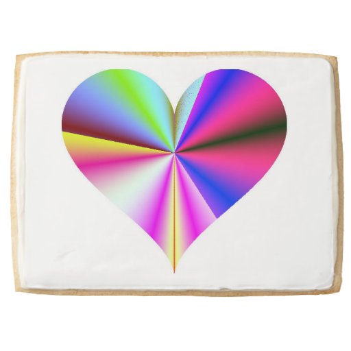 Rainbow Heart Premium Jumbo Shortbread Cookie Jumbo Cookie