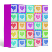 Rainbow Heart Quilt Pattern 3 Ring Binders