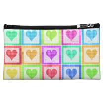 Rainbow Heart Quilt Pattern Cosmetic Bags