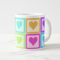 Rainbow Heart Quilt Pattern Extra Large Mugs