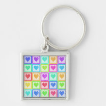 Rainbow Heart Quilt Pattern Key Chain