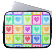 Rainbow Heart Quilt Pattern Laptop Sleeve
