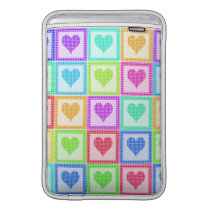 Rainbow Heart Quilt Pattern MacBook Sleeve