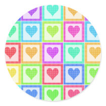 Rainbow Heart Quilt Pattern Stickers
