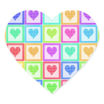 Rainbow Heart Quilt Pattern Stickers