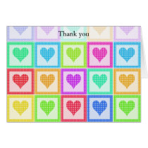 Rainbow Heart Quilt Pattern Thank you Card