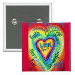 Rainbow Heart Spirit Words Button