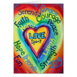 Rainbow Heart Spirit Words Card