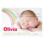 Rainbow Heart Sprinkles Baby Birth Announcement