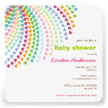 Rainbow Heart Sprinkles Baby Shower Invitation
