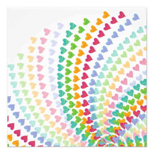 Rainbow Heart Sprinkles Baby Shower Invitation