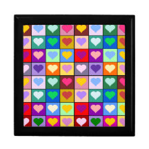 Rainbow heart squares keepsake boxes