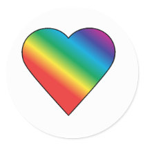 Rainbow heart stickers