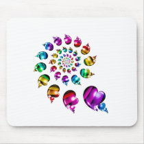 Rainbow Heart Wheel on White mousepads