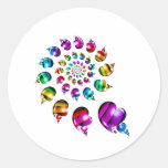 Rainbow Heart Wheel on White Round Sticker