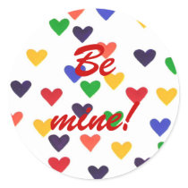 rainbow hearts, Be mine! stickers by Cherylsart rainbow hearts, Be mine! stickers
