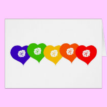 Rainbow Hearts Blank Card