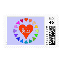 Rainbow Hearts Bride postage by orsobear Rainbow Hearts Bride postage