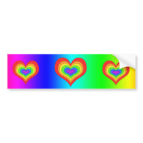 Rainbow Hearts Bumper Sticker bumper stickers