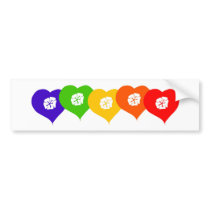Rainbow Hearts Bumper Sticker bumper stickers by MidnightAkita Rainbow Hearts Bumper Sticker bumper stickers