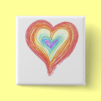 Rainbow Hearts buttons