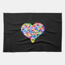 Rainbow Hearts Confetti Towel