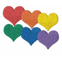 Rainbow Hearts embroidered shirts by Neurotic_Designs Rainbow Hearts embroidered shirts