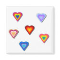 Rainbow Hearts magnets by Nushka Rainbow Hearts magnets