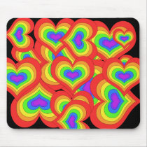 Rainbow Hearts Mousepad by aikiri Rainbow Hearts Mousepad