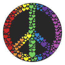 Rainbow Hearts Peace Sign Stickers by teeboutique Rainbow Hearts Peace Sign Stickers
