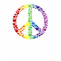Rainbow Hearts Peace Sign T-Shirt by teeboutique Rainbow Hearts Peace Sign T-Shirt