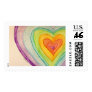 Rainbow Hearts Personalized Custom Postage Stamps