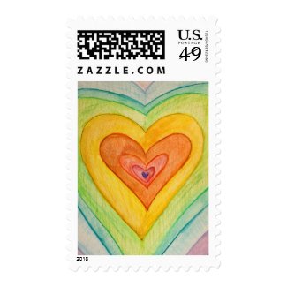 Rainbow Hearts Personalized Custom Postage Stamps