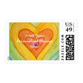 Rainbow Hearts Personalized Custom Postage Stamps