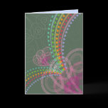 Rainbow Hearts Pink Swirls cards
