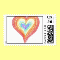 Rainbow Hearts postage
