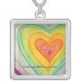 Rainbow Hearts Silver Necklace Pendants