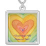 Rainbow Hearts Silver Necklace Pendants
