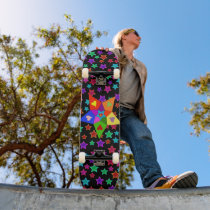 Rainbow Hearts Star Custom Skate Board