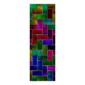 Rainbow Herringbone Brick Stained Glass Window Business Card