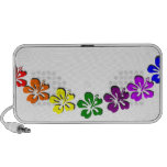 Rainbow hibiscus flower laptop speaker