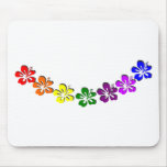 Rainbow hibiscus flower mousepads