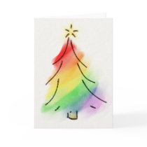 Rainbow Holiday Tree Greeting Cards