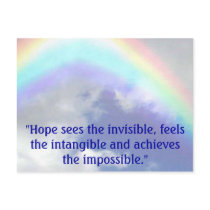 rainbow, "Hope sees the invisible, feels the in... Postcards