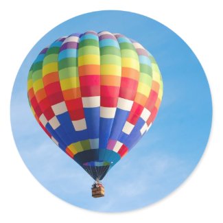 Rainbow hot air balloon sticker