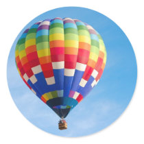 Rainbow hot air balloon stickers