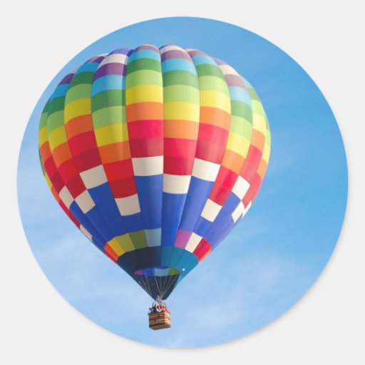 Rainbow hot air balloon stickers