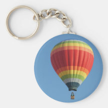 Rainbow hot air baloon key chain